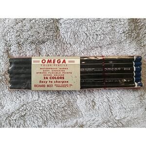 New 6 pack Omega colored pencils #802 Delft blue Richard Best waterproof vintage